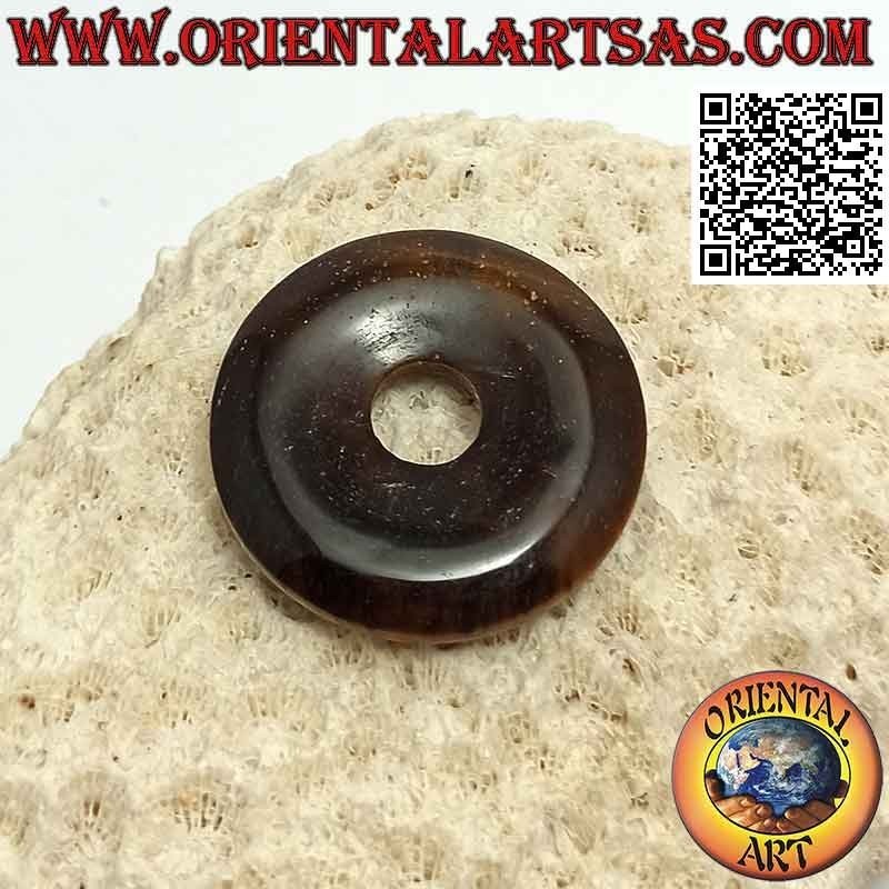 Colgante de disco / rosquilla de ojo de tigre de 30 mm. Ø (cable incluido)