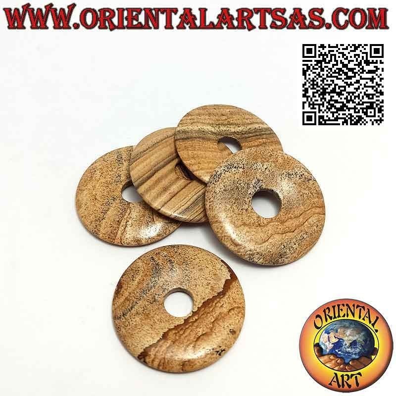 Disc / donut pendant in a village of 40 mm. Ø (cord included)