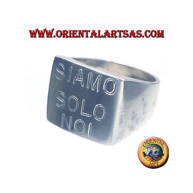 Anello chevalier quadrato SIAMO SOLO NOI V. Rossi