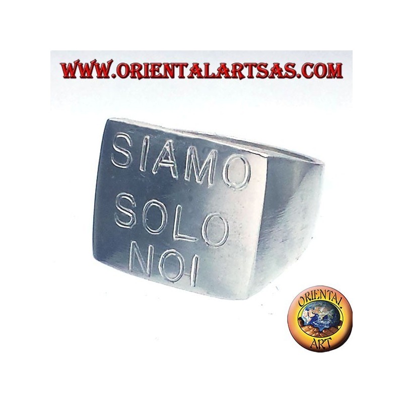 Anello chevalier quadrato SIAMO SOLO NOI V. Rossi