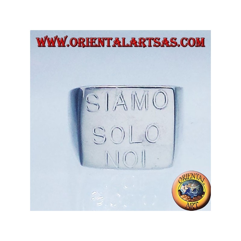Anello chevalier quadrato SIAMO SOLO NOI V. Rossi