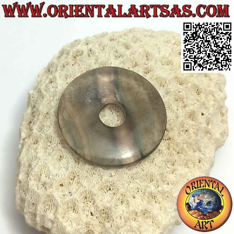 Disque fluorite 35 mm / pendentif donut. Ø (cordon inclus)