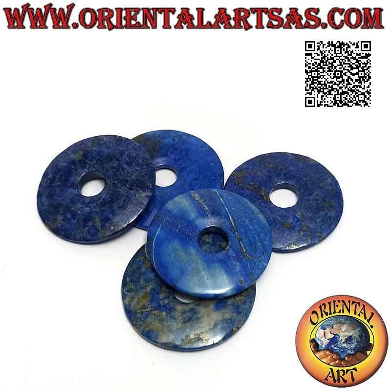 40 mm Lapislazuli-Scheibe / Donut-Anhänger. Ø (Kabel im Lieferumfang enthalten)