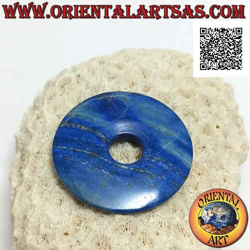 Colgante de disco / donut de lapislázuli de 40 mm. Ø (cable incluido)