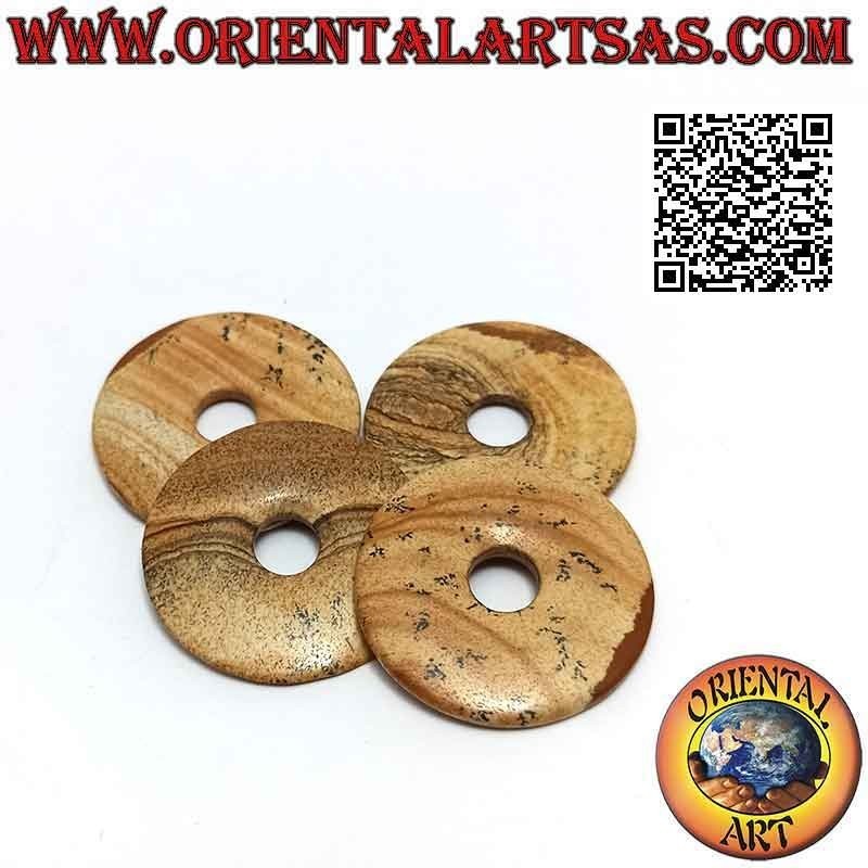 Colgante de disco / donut en un pueblo de 35 mm. Ø (cable incluido)