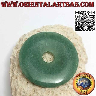 Aventurine disc / donut pendant 50 mm. Ø (cord included)
