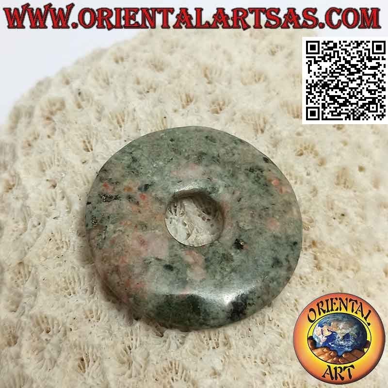 Scheiben-/Donut-Anhänger aus 30mm Unakit. Ø (Kabel inklusive) A