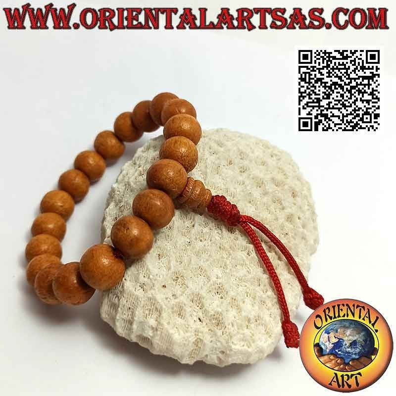 19-grain 11 mm mālā wrist bracelet. sandalwood (adjustable)