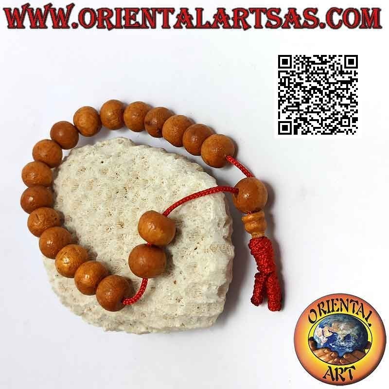 19-grain 11 mm mālā wrist bracelet. sandalwood (adjustable)