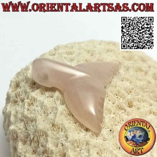 Rose Quartz Whale Tail Pendant (Pierced)