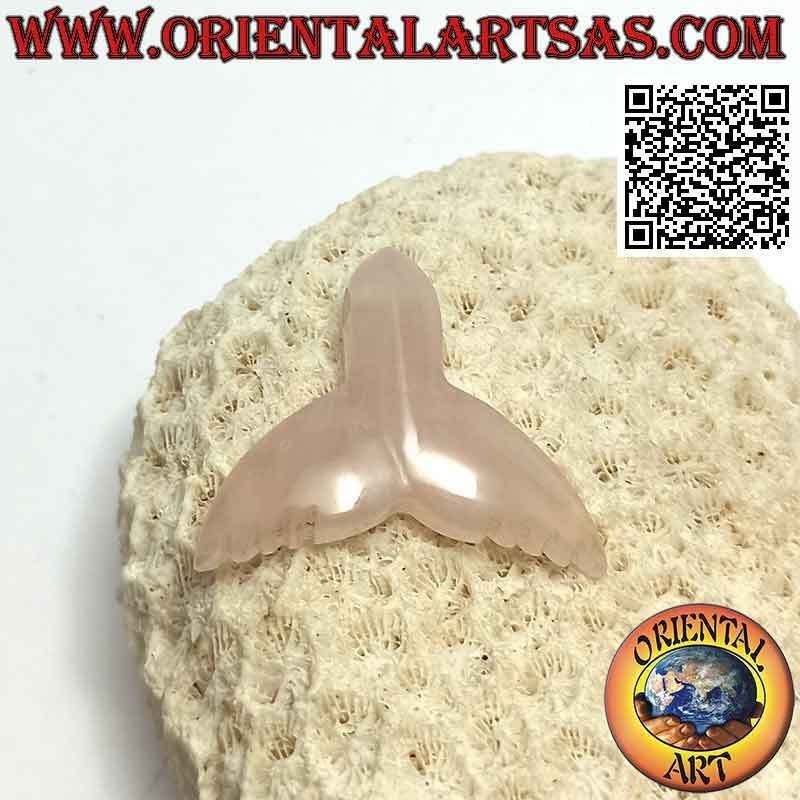 Pendentif queue de baleine en quartz rose (percé)