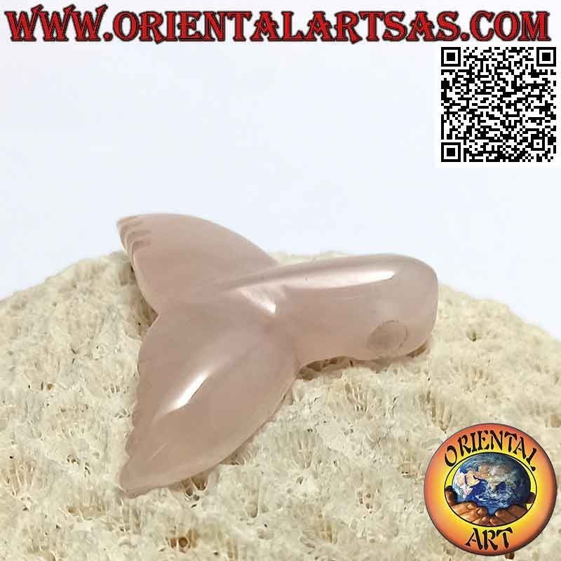 Pendentif queue de baleine en quartz rose (percé)