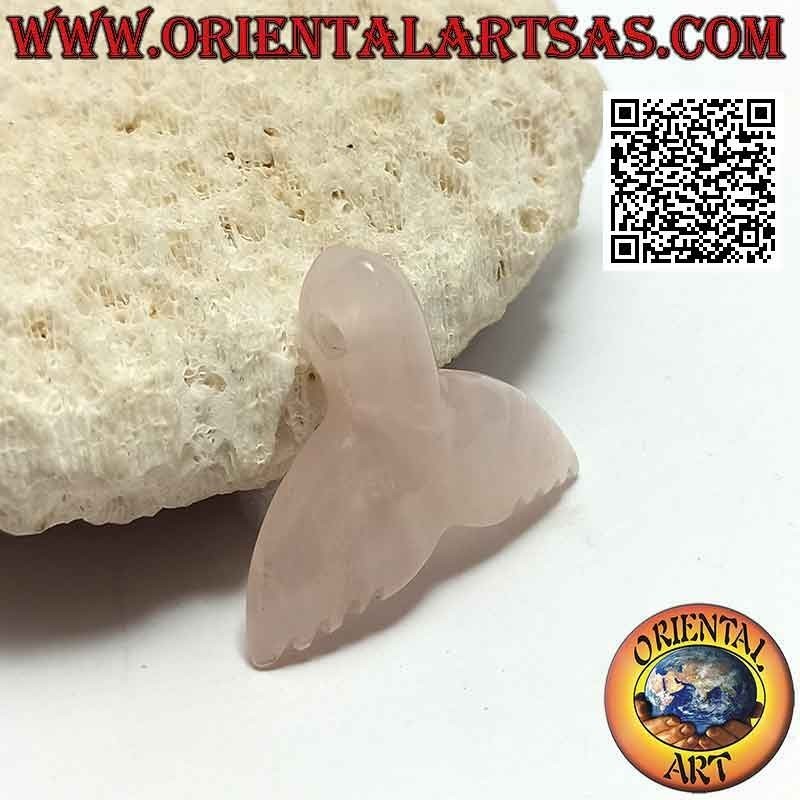 Pendentif queue de baleine en quartz rose (percé)