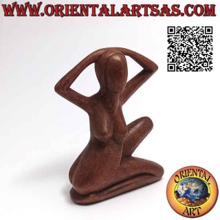 Scultura "la donna in posa" in stile abstract in legno di suar, 10 cm (B)