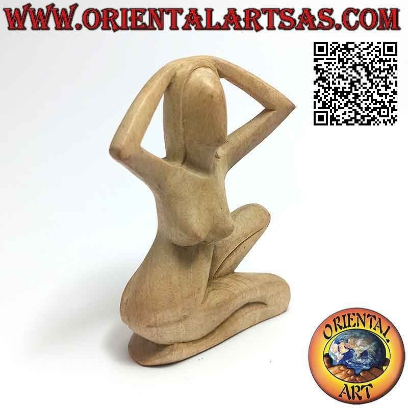 Abstrakte Skulptur "Die posierende Frau" aus Suarholz, 10 cm (B)