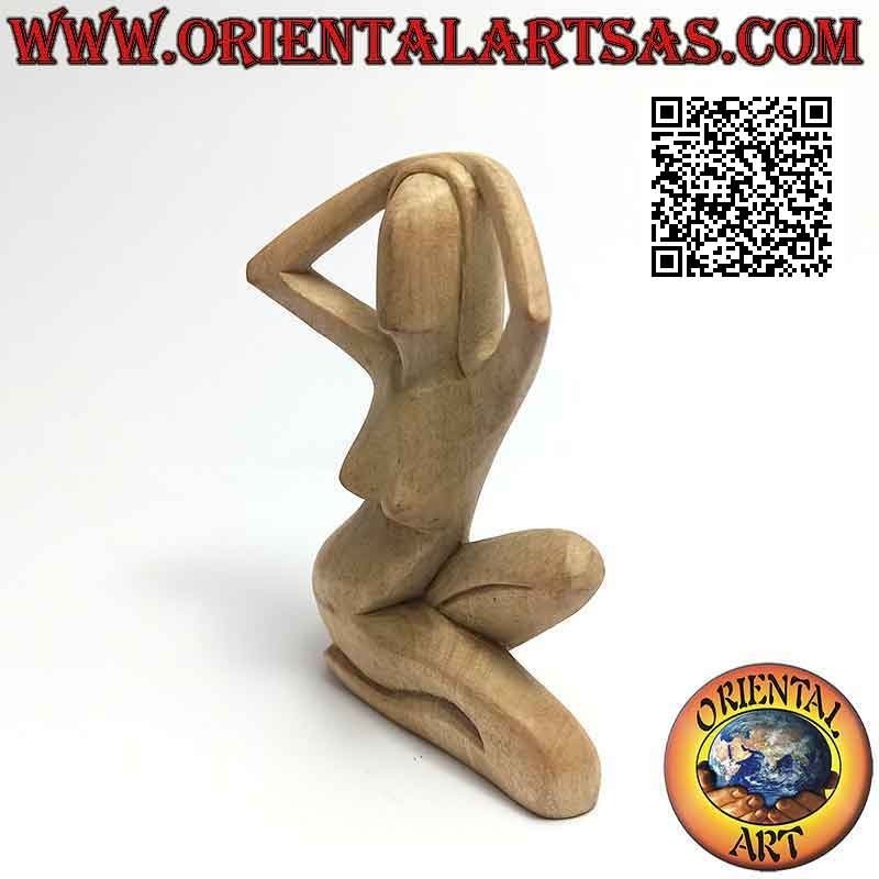 Sculpture de style abstrait "la femme qui pose" en bois de suar, 10 cm (B)