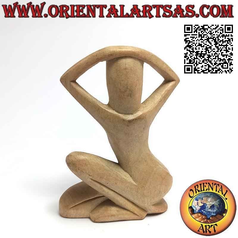 Scultura "la donna in posa" in stile abstract in legno di suar, 10 cm (B)