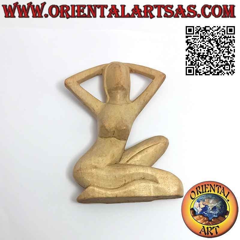Scultura "la donna in posa" in stile abstract in legno di suar, 10 cm (B)