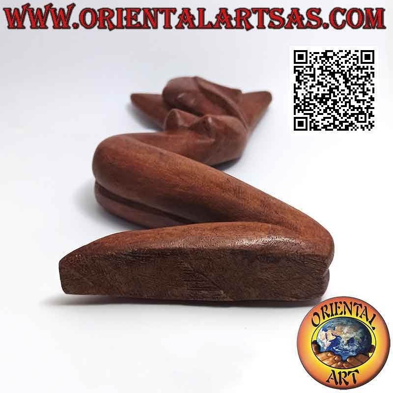 Sculpture de style abstrait "la femme qui pose" en bois de suar, 20 cm (A)