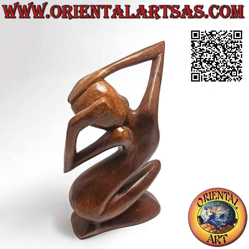 Scultura "la donna in posa" in stile abstract in legno di suar, 20 cm (B)