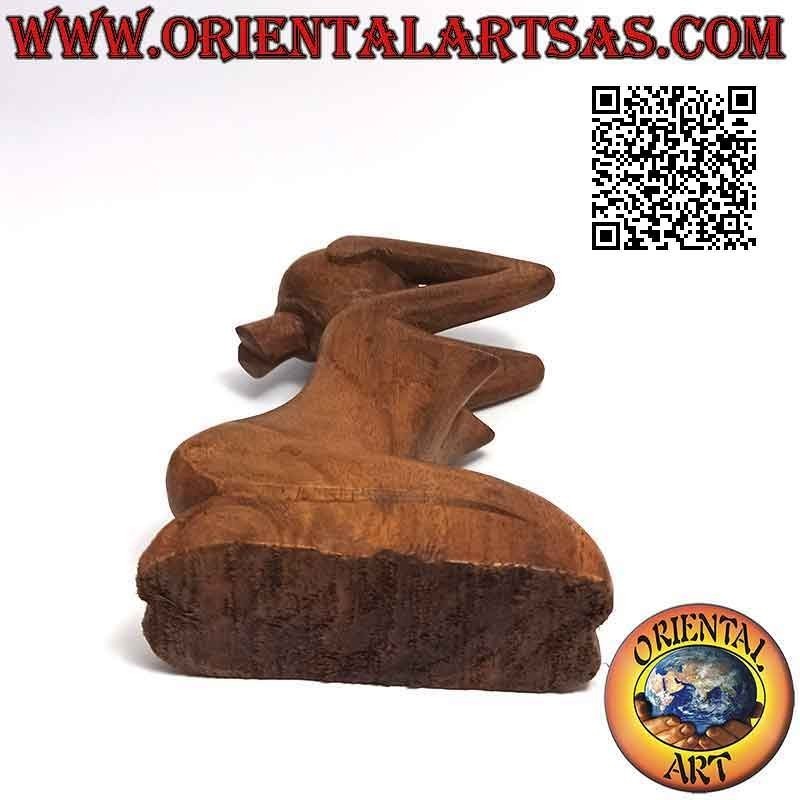 Sculpture "the desperate woman" in abstract style in suar wood, 15 cm