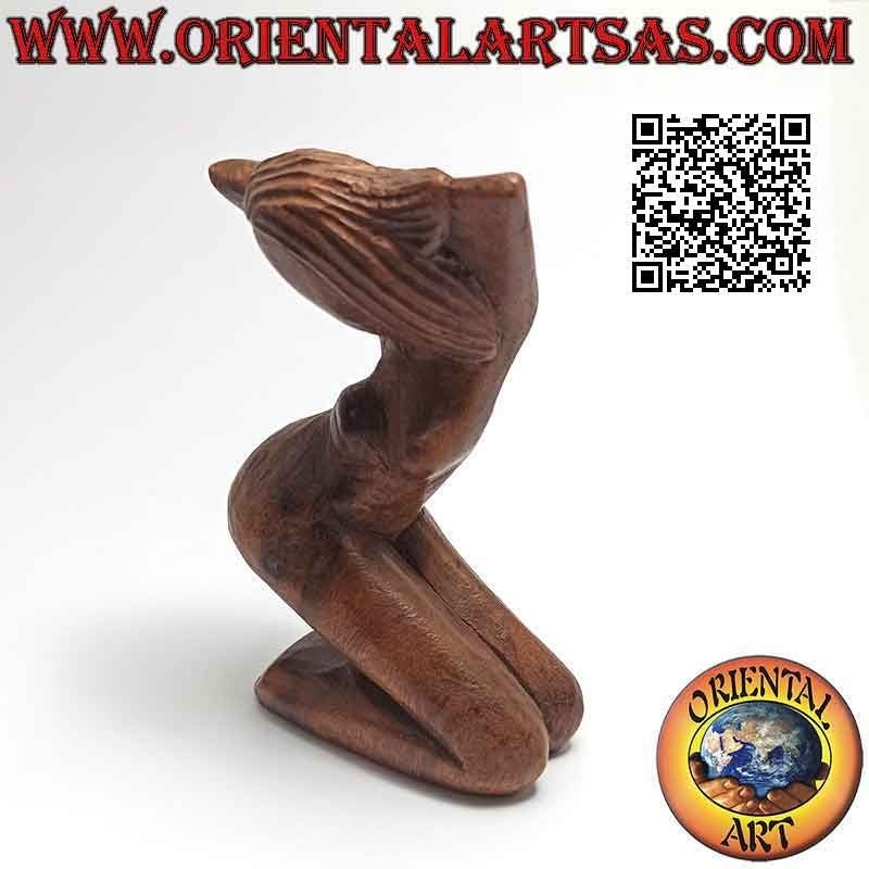 Skulptur "Die posierende Frau" im abstrakten Stil aus Suarholz, 10 cm (A)