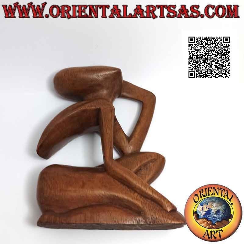 Skulptur "der Denker im Profil" im abstrakten Stil aus Suarholz, 15 cm