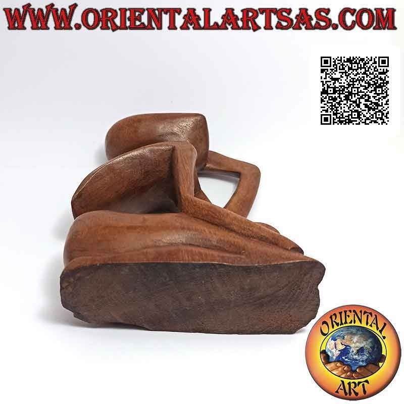 Sculpture "le penseur de profil" de style abstrait en bois de suar, 15 cm