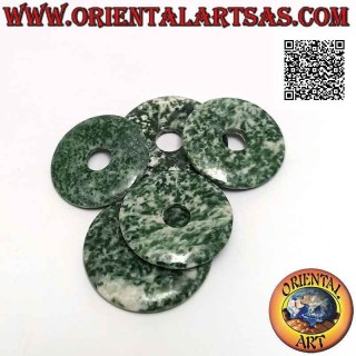 35mm moss agate disc / donut pendant. Ø (cord included)