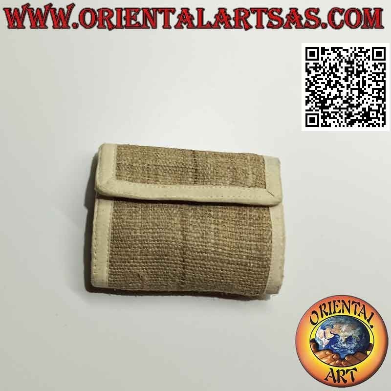 Portafogli nepalese (4 tasche con 2 zip) "i funghetti" in 100% canapa