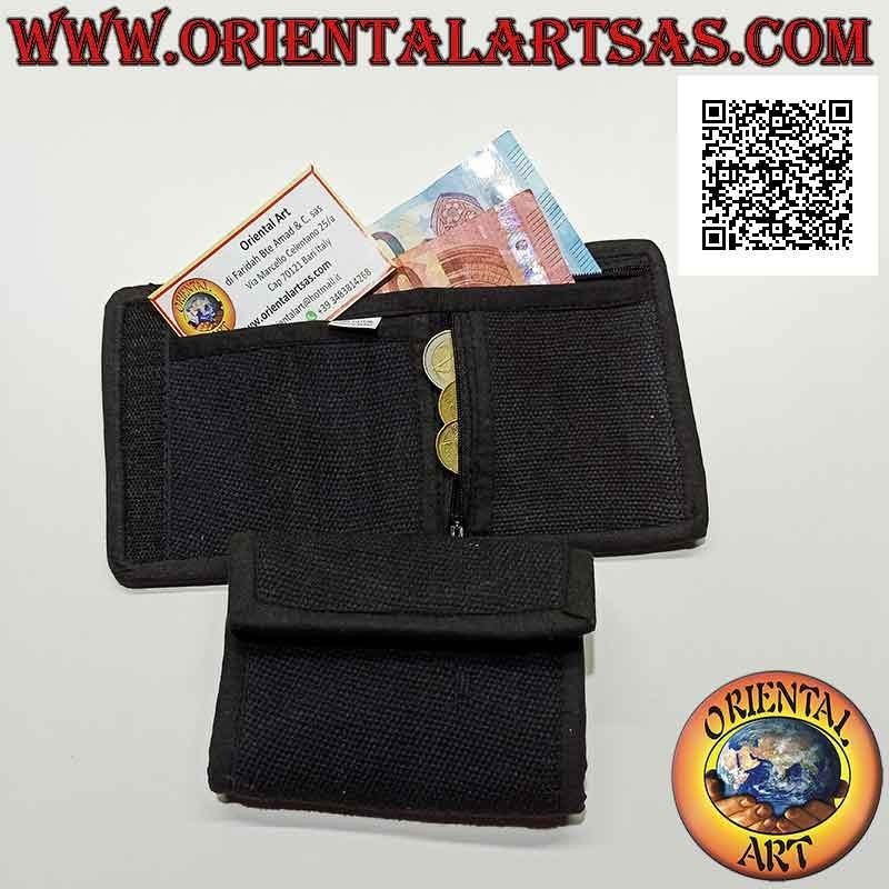 Cartera nepalí (4 bolsillos con 2 cremalleras) "decoración floral con 5 espejos" en 100% algodón (1)