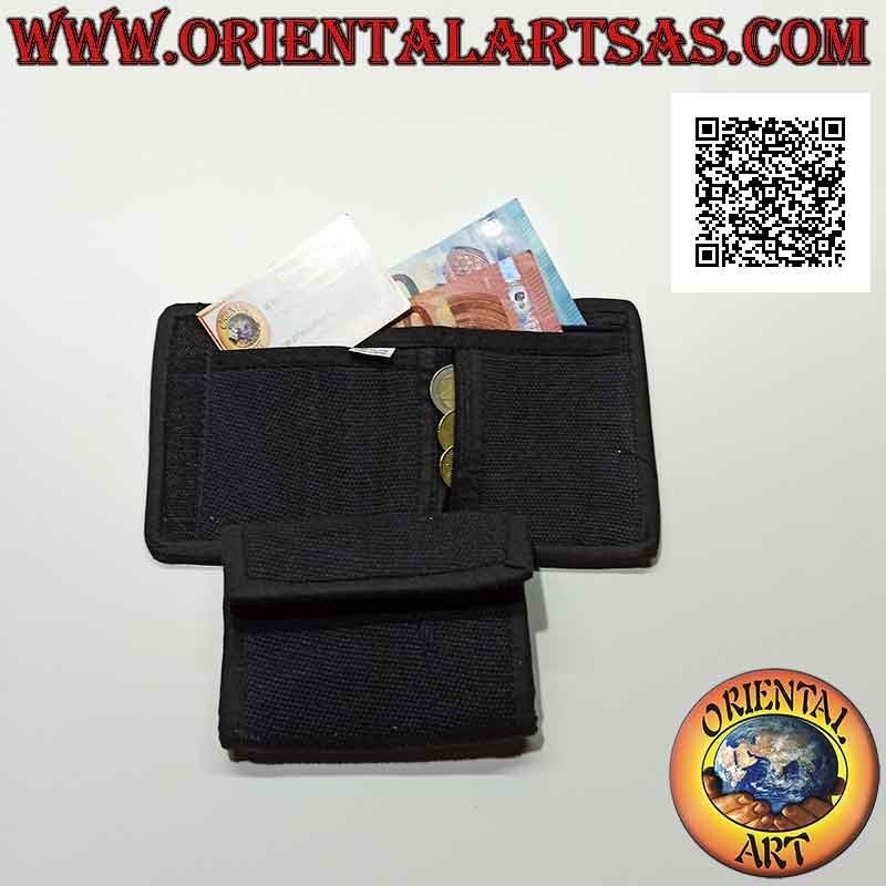 Cartera nepalí (4 bolsillos con 2 cremalleras) "decoración floral con 5 espejos" en 100% algodón (3)