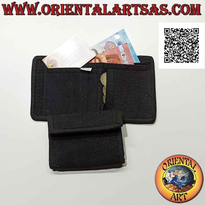 Nepalese wallet (4 pockets with 2 zips) "floral decoration with 5 mirrors" in 100% cotton (5)