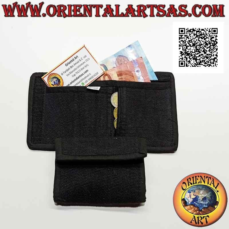 Portafogli nepalese (4 tasche con 2 zip) "fiore con specchietto centrale" in 100% cotone (3)