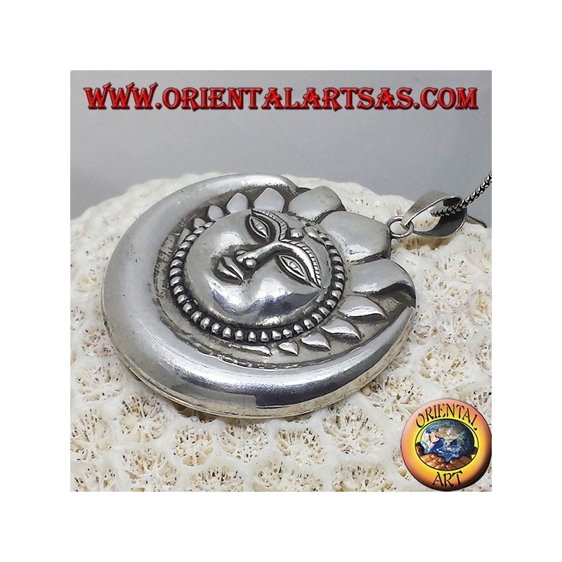 Pendant sun silver moon largest Nepali