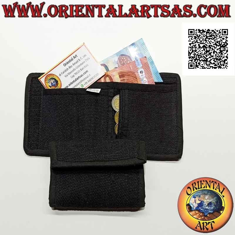Nepalese wallet (4 pockets with 2 zips) "floral decoration with 5 mirrors" in 100% cotton (6)