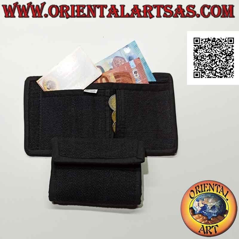 Portefeuille népalais (4 poches avec 2 zips) "fleur avec miroir central" en 100% coton (5)