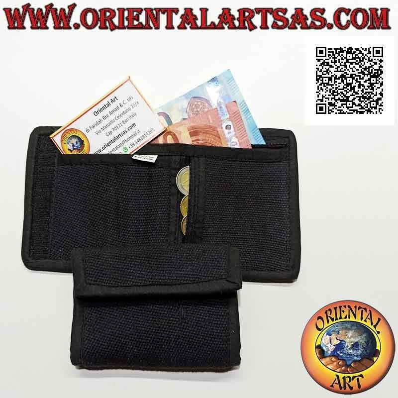 Portafogli nepalese (4 tasche con 2 zip) "fiore con specchietto centrale" in 100% cotone (6)