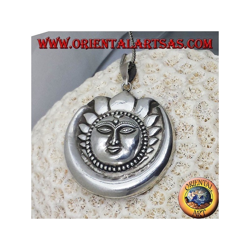 Anhänger Sonne Silbermond größte Nepali
