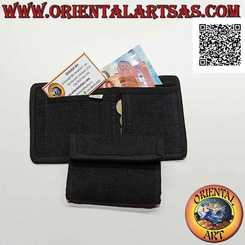 Portafogli nepalese (4 tasche con 2 zip) "decorazione floreale con 5 specchietti" in 100% cotone (8)