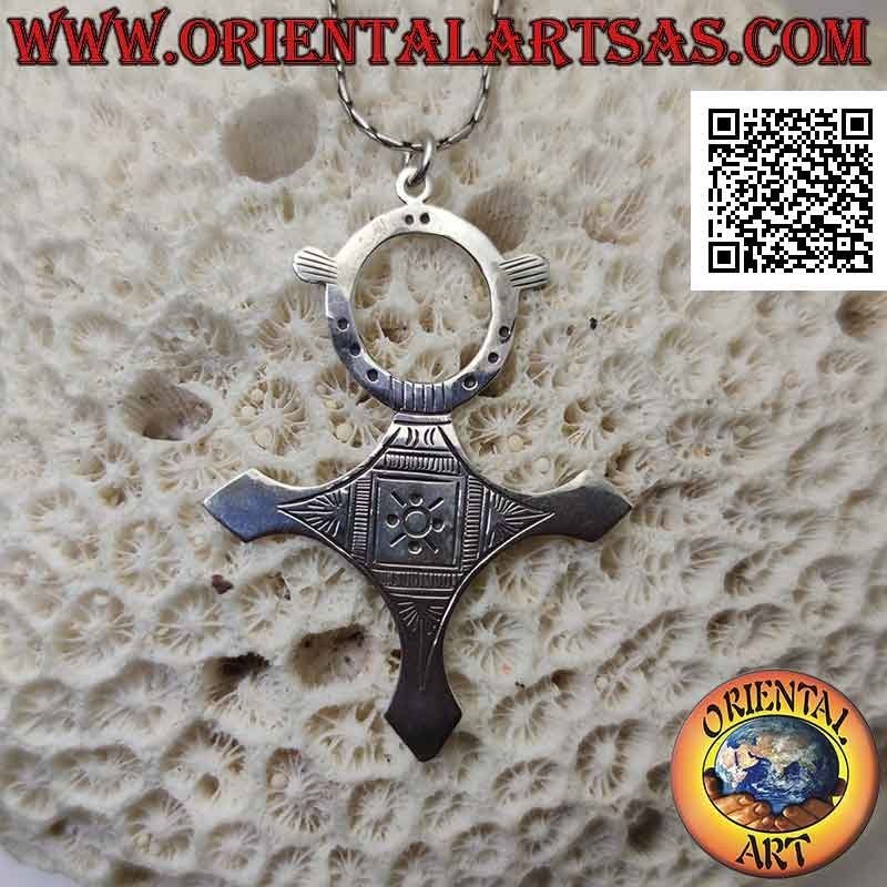Colgante de plata, cruz Agadez Tuareg