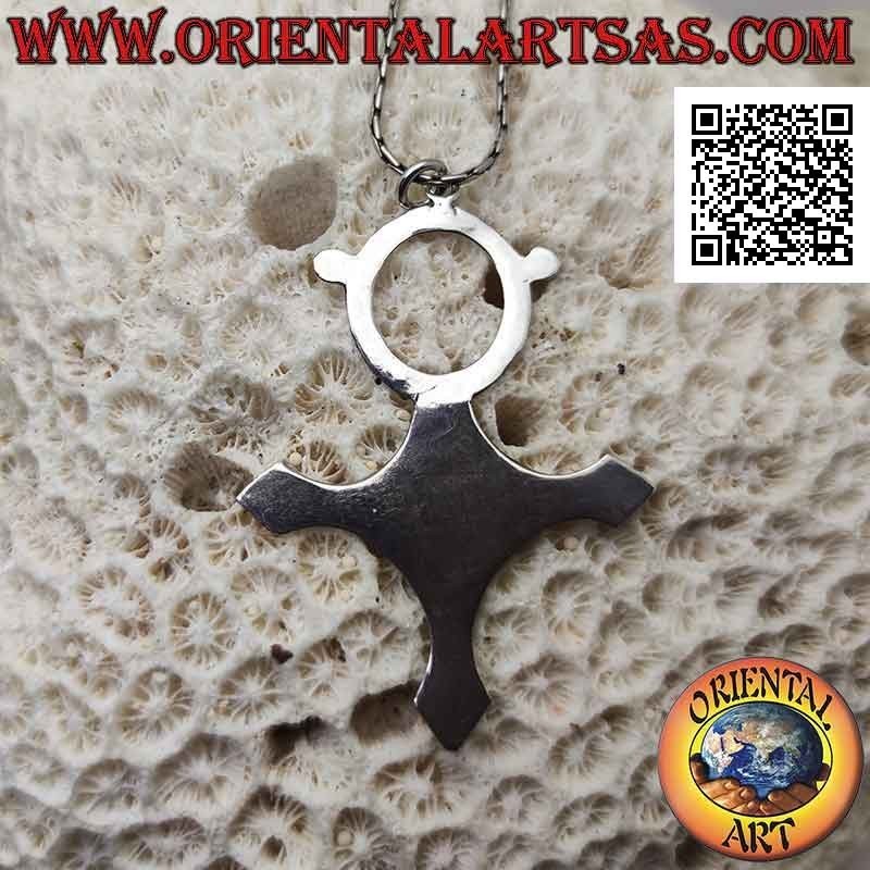 Ciondolo in argento, croce tuareg di agadez