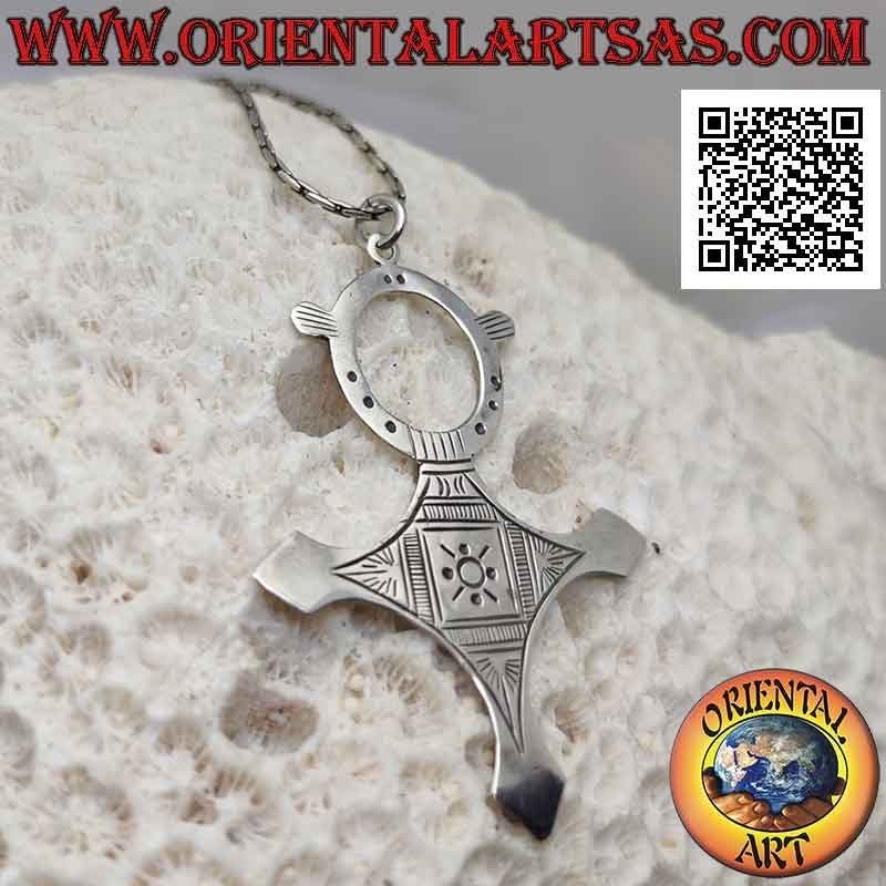 Pendentif en argent, croix touareg d'Agadez