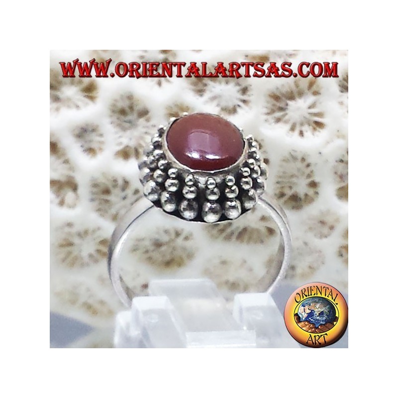 Silberring mit Karneol oval Cabochon Jayi