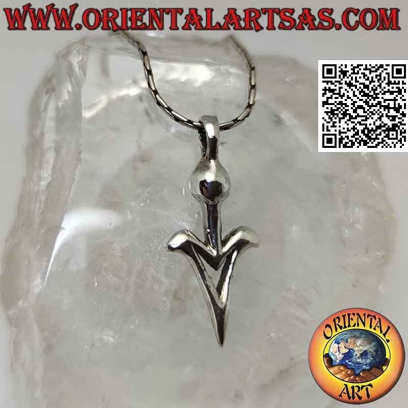 Colgante de plata, punta de flecha suave y elegante