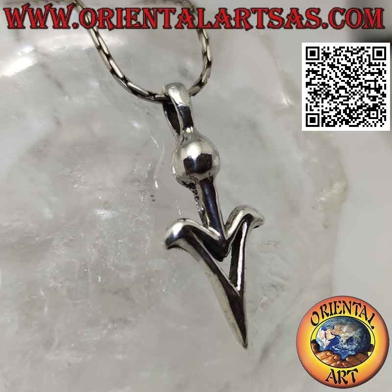 Silver pendant, smooth and elegant arrowhead