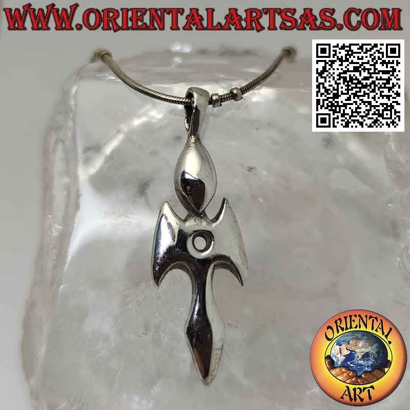 Silver pendant, dagger dagger with wide stylized and smooth handle