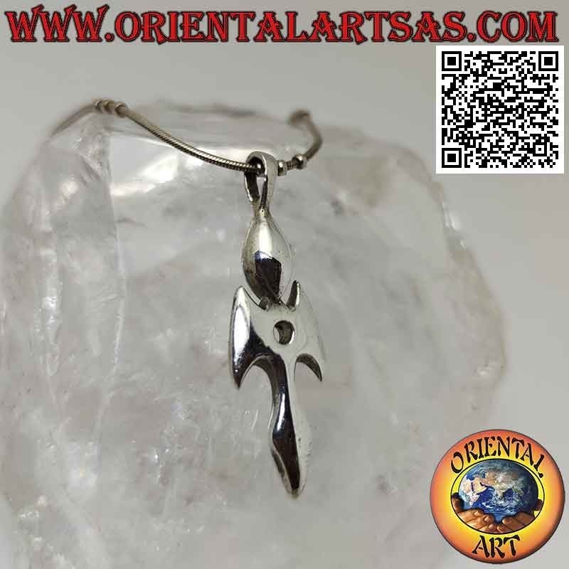 Pendentif en argent, poignard poignard à large manche stylisé et lisse