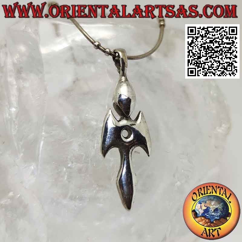 Silver pendant, dagger dagger with wide stylized and smooth handle