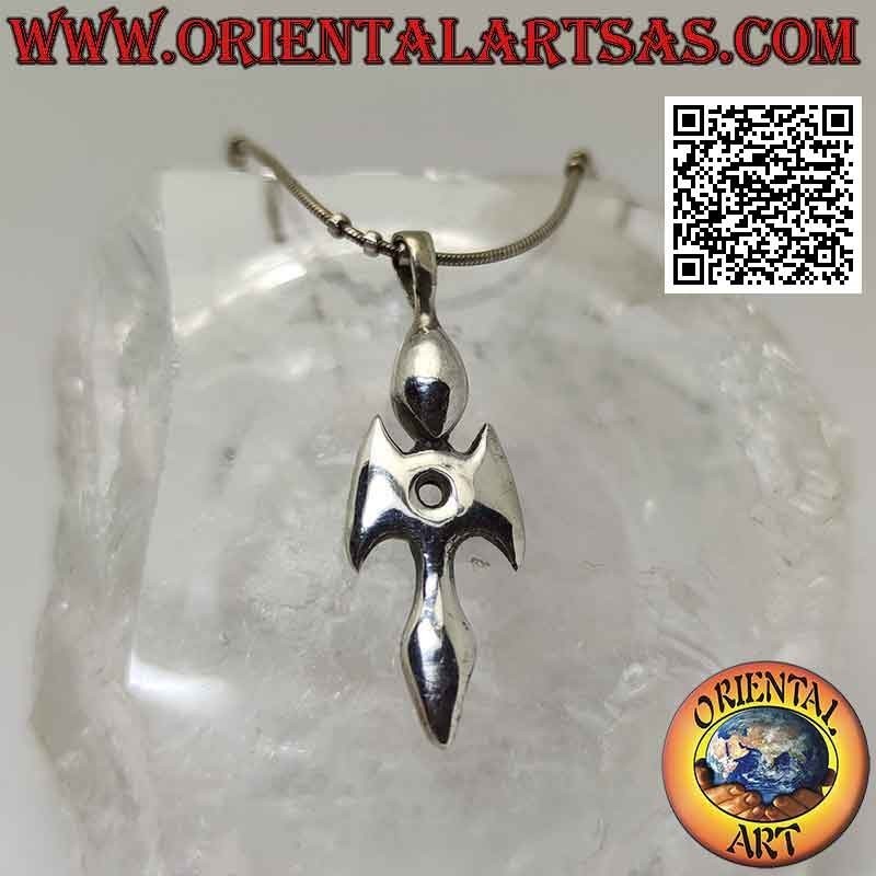 Pendentif en argent, poignard poignard à large manche stylisé et lisse